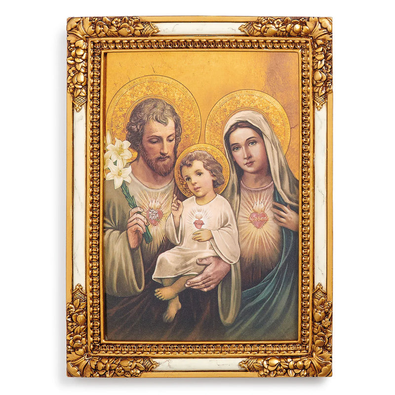 Holy Family Hearts Plaque 7.25" - Religious Wall Plaque | Roman