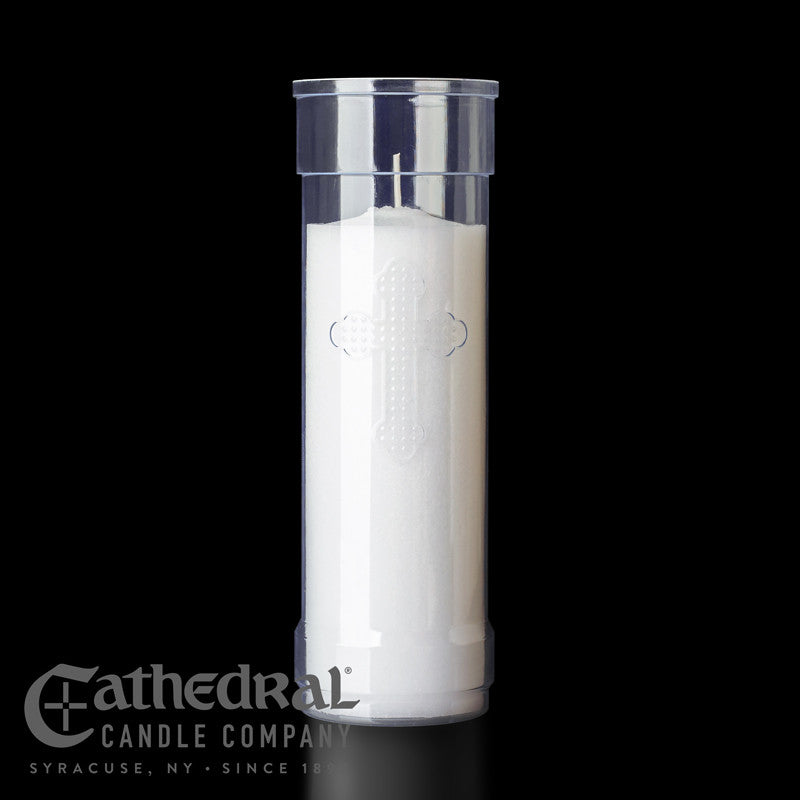 Cathedral Inserta-Lite Devotional Candle Inserts with Cross - 6 Day, Clear, Individual
