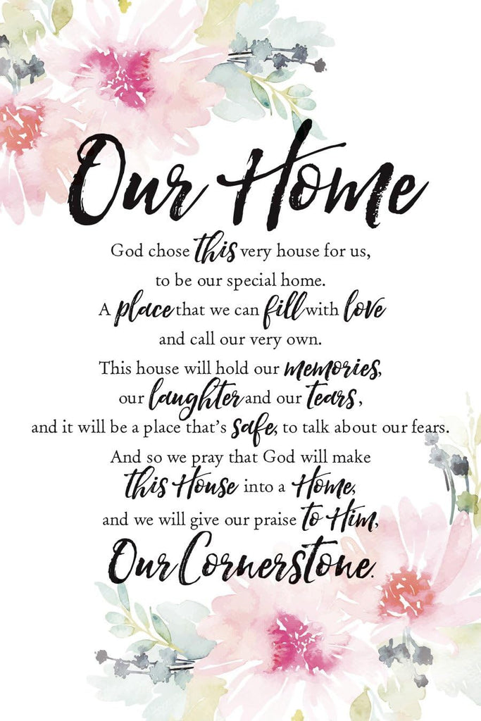 Wall Plaque "Our Home" 6x9 For Wall or Desk