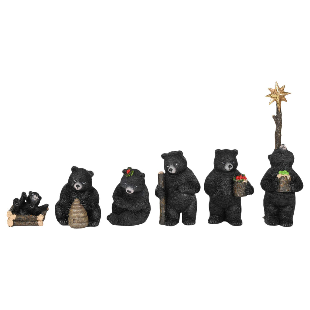 Bear Nativity 9.5"H 6pc set