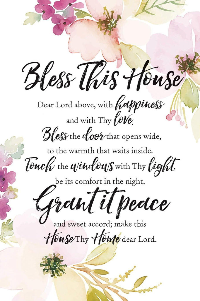 Wall Plaque "Bless This House" 6x9 For Wall or Desk