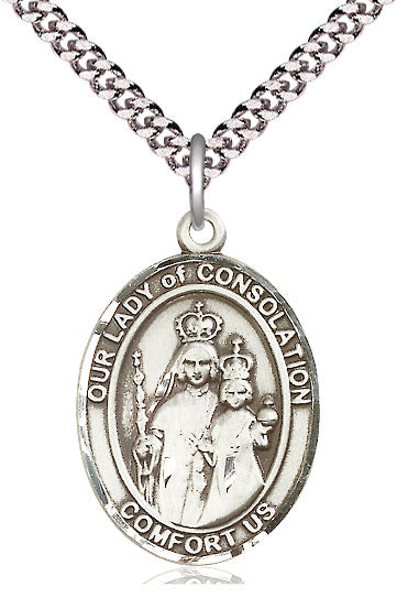 Our Lady of Consolation Necklace Sterling Silver 24"