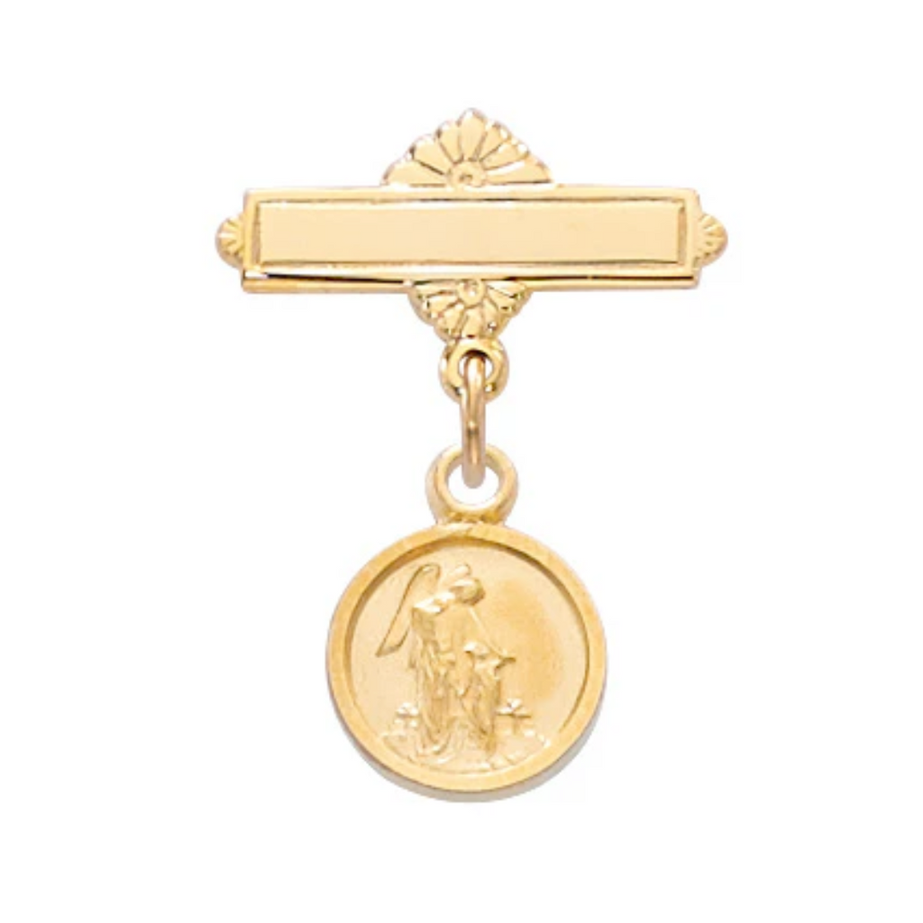 Pin - Gold Plated Guardian Angel Baby Pin Boxed