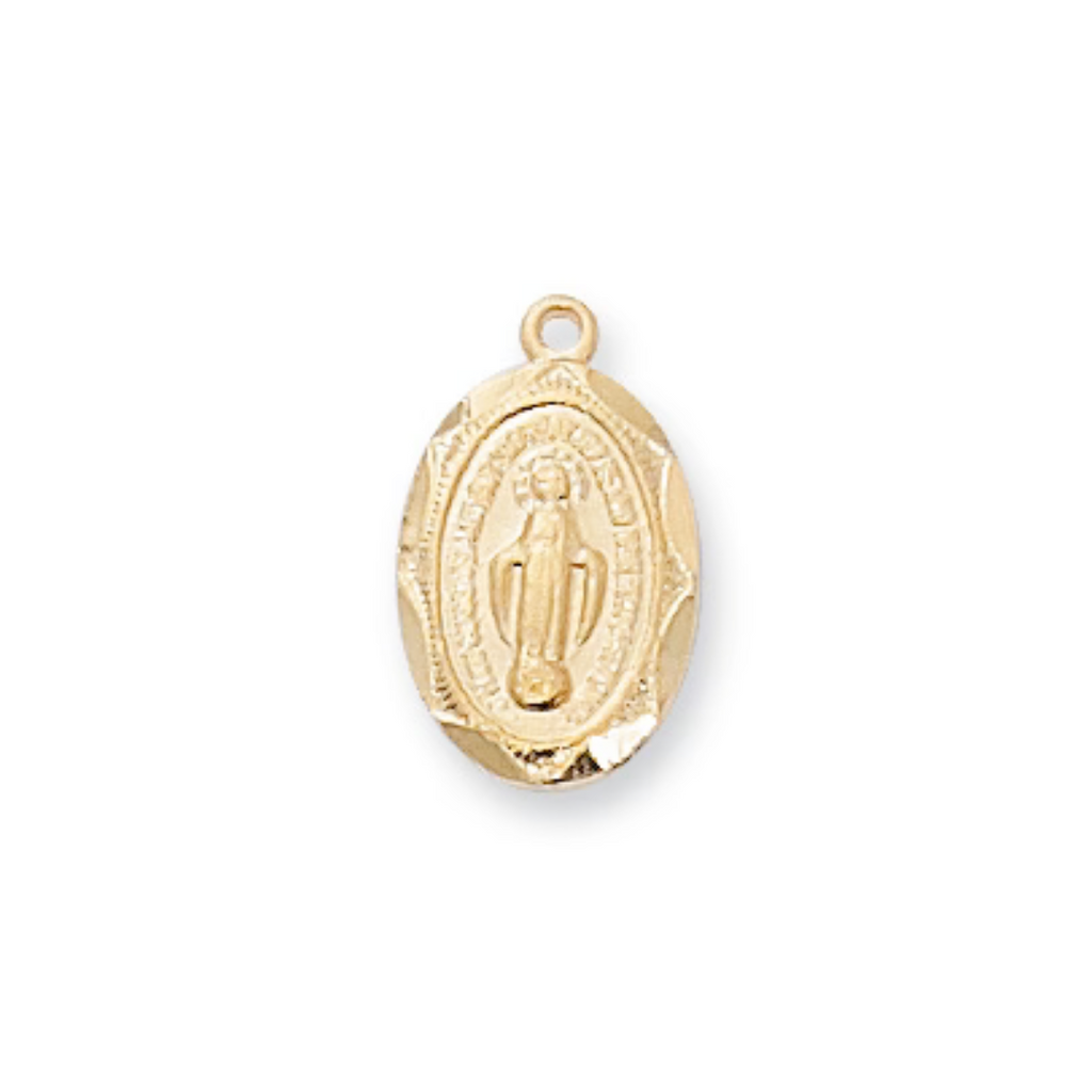 Miraculous Medal - Gold on Sterling Baby Pendant Boxed