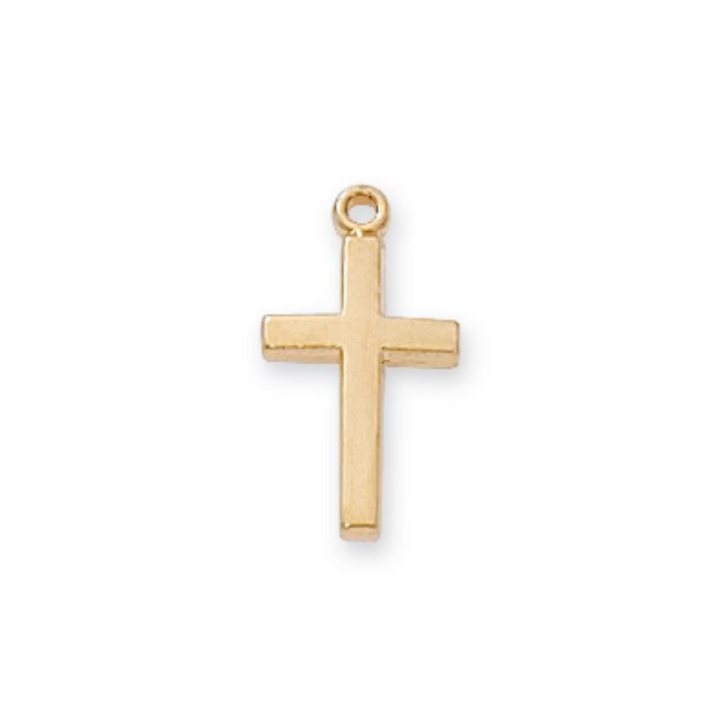 Cross Necklace - Gold on Sterling Baby Cross, Boxed