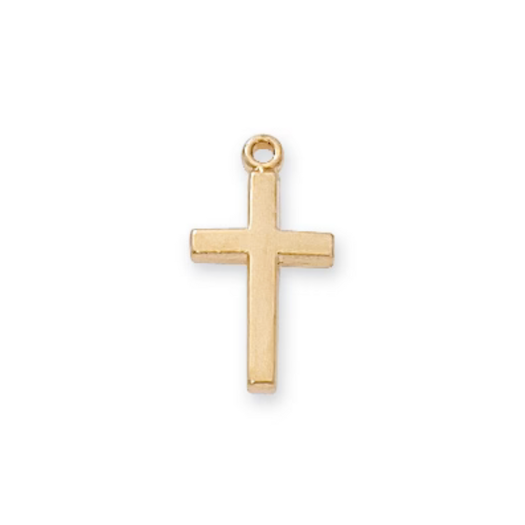 Cross Necklace - Gold on Sterling Baby Cross, Boxed