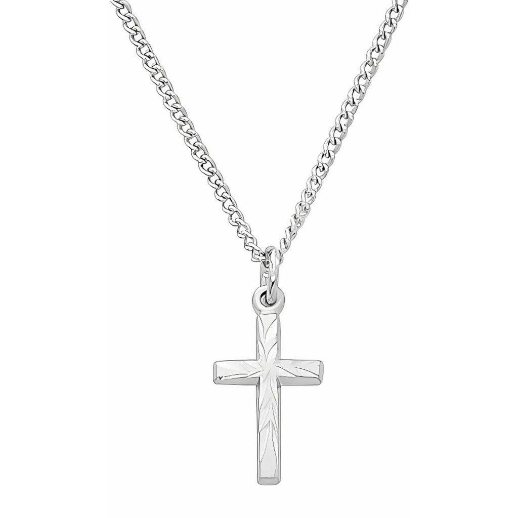 Cross Necklace - Sterling Baby Chain and Boxed