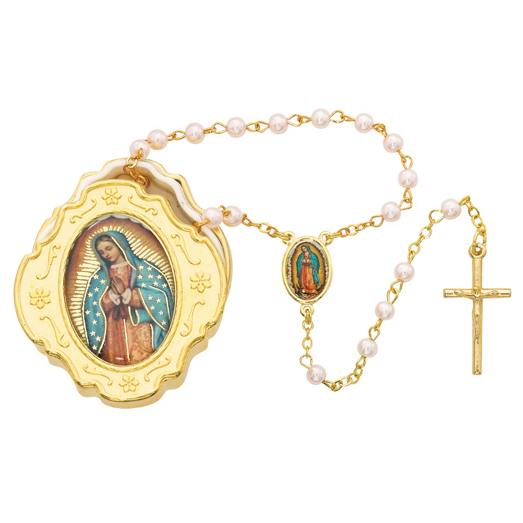 Rosary - Guadalupe Box and Pink Rosary