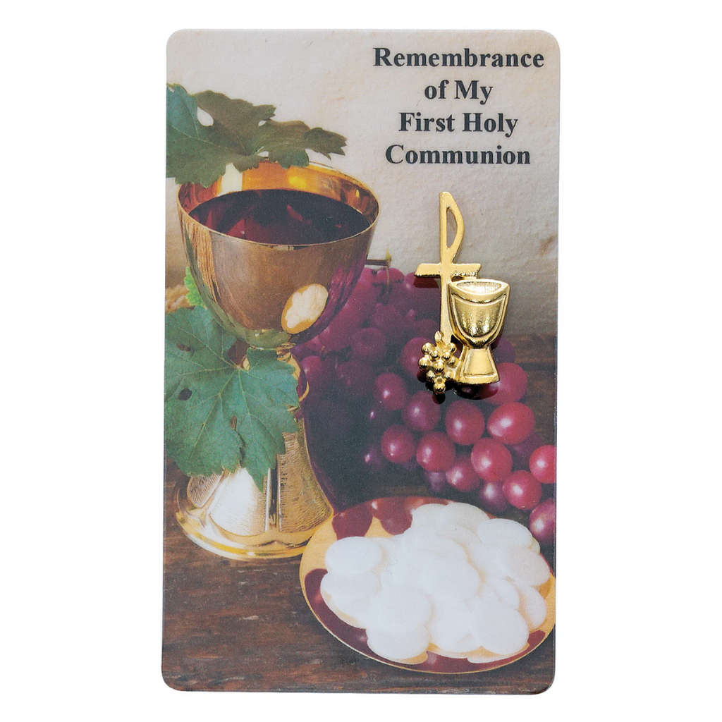 Pin - Gold Chalice Pin with Holy Card Bagged