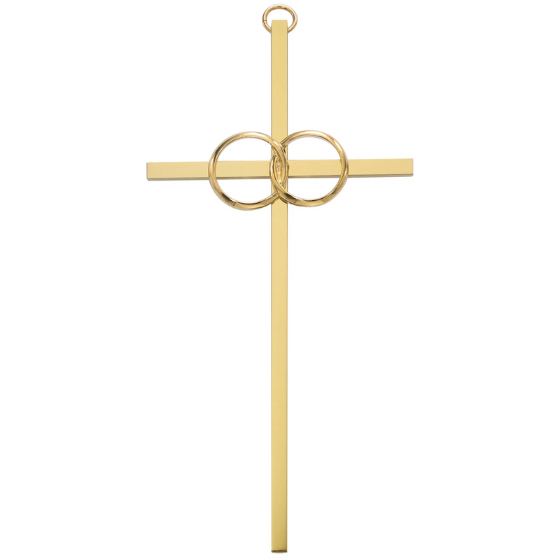 Cross - 10n. Polished Brass Wedding Cross Boxed