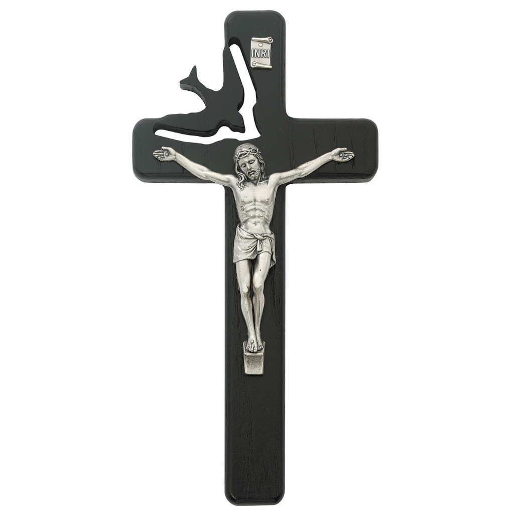 Holy Spirit Crucifix - 8in Black Boxed