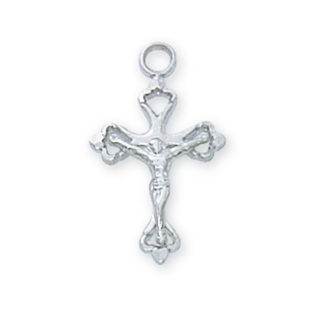 Crucifix Necklace - Sterling Baby Chain and Box