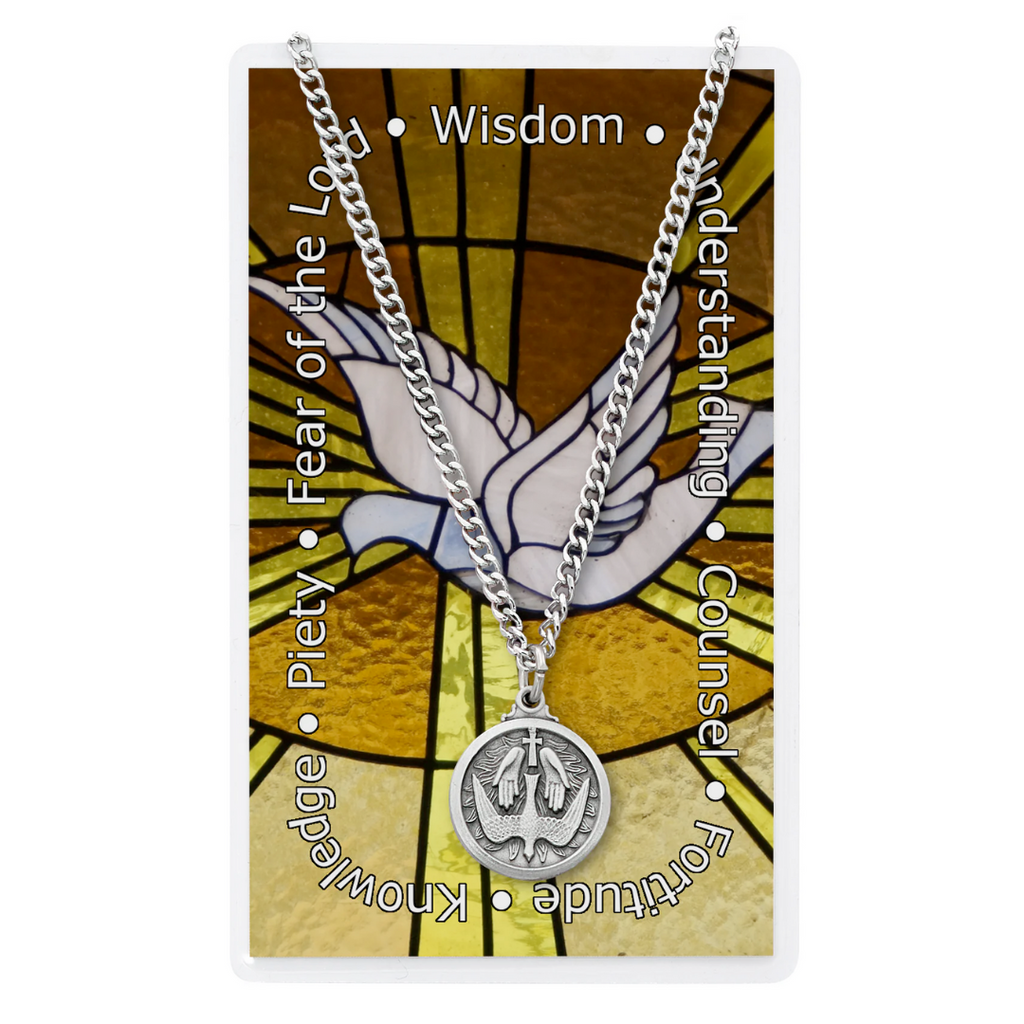 Necklace - Holy Spirit Pendant with Holy Card Bagged