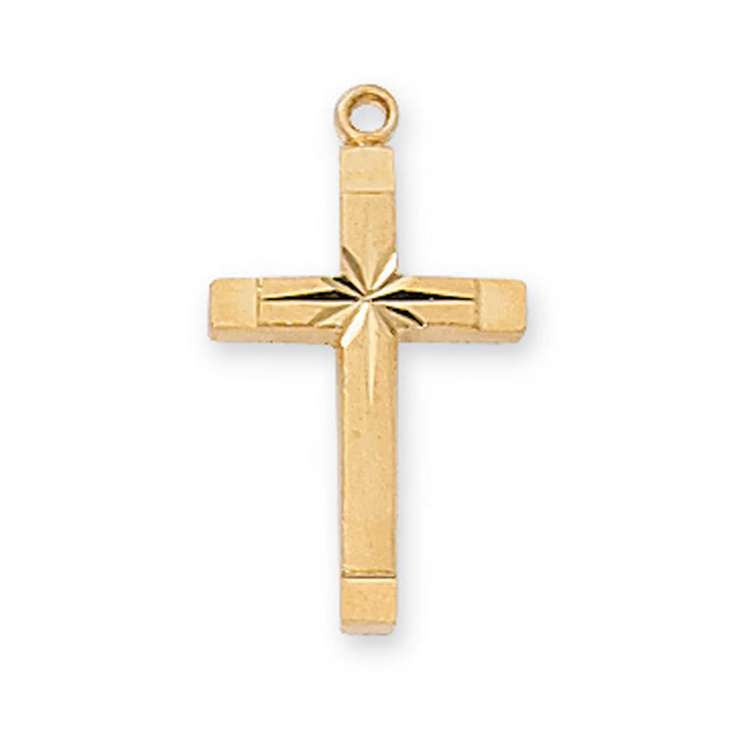 Necklace - Gold Plated Cross Pendant Box