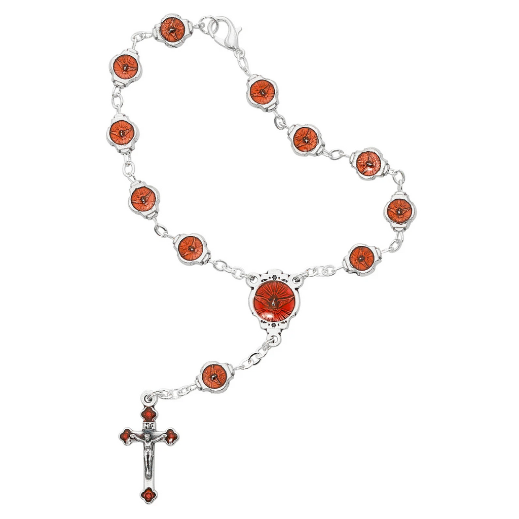 Auto Rosary - Red Enameled Car Rosary