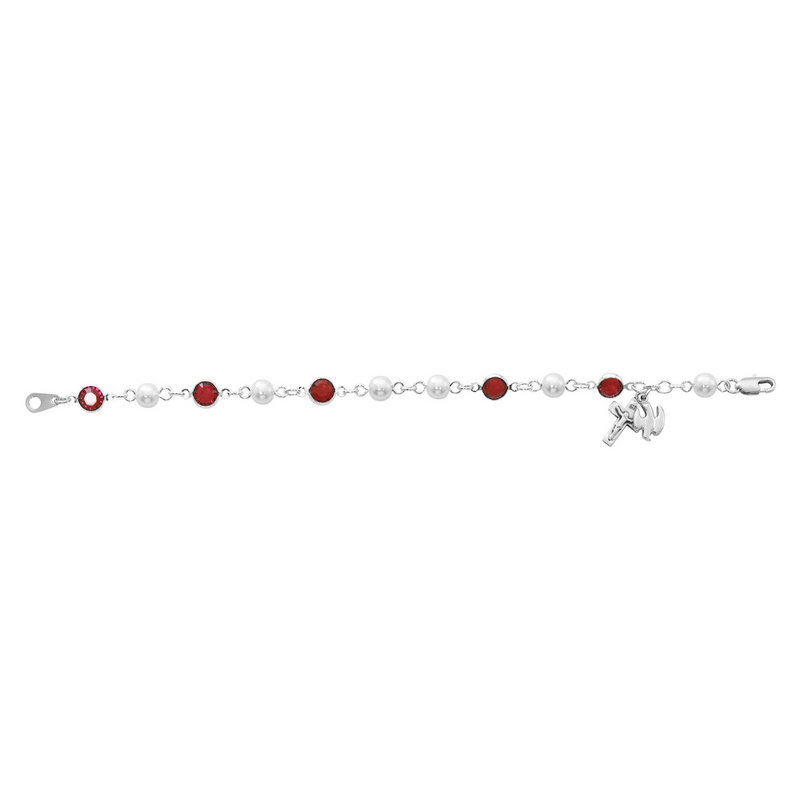Bracelet - 7.5in Red Crystal Dove Bracelet Box