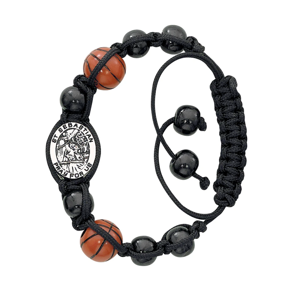 Sebastian Bracelet - St. Sebastian Adjustable Basketball Bracelet Carded