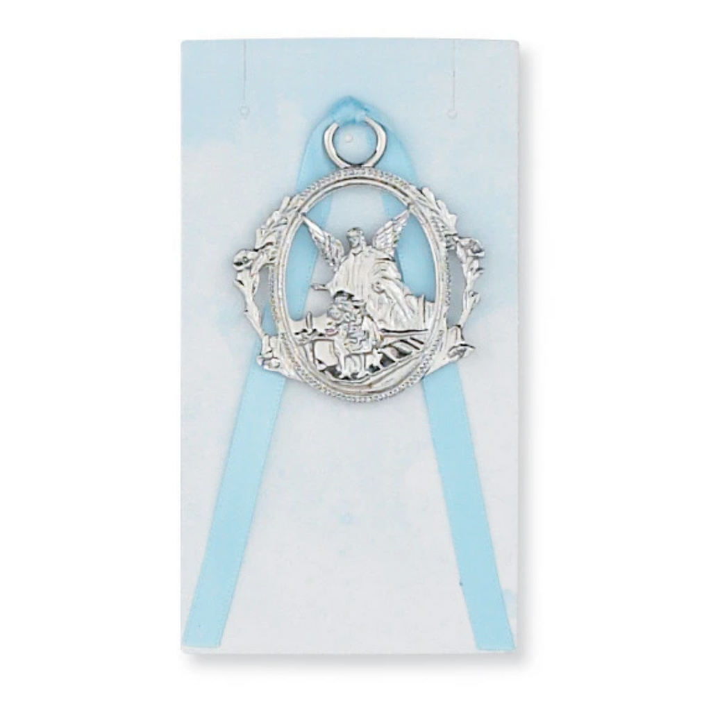 Cradle Medal - Guardian Angel Cradle Medal for Boy