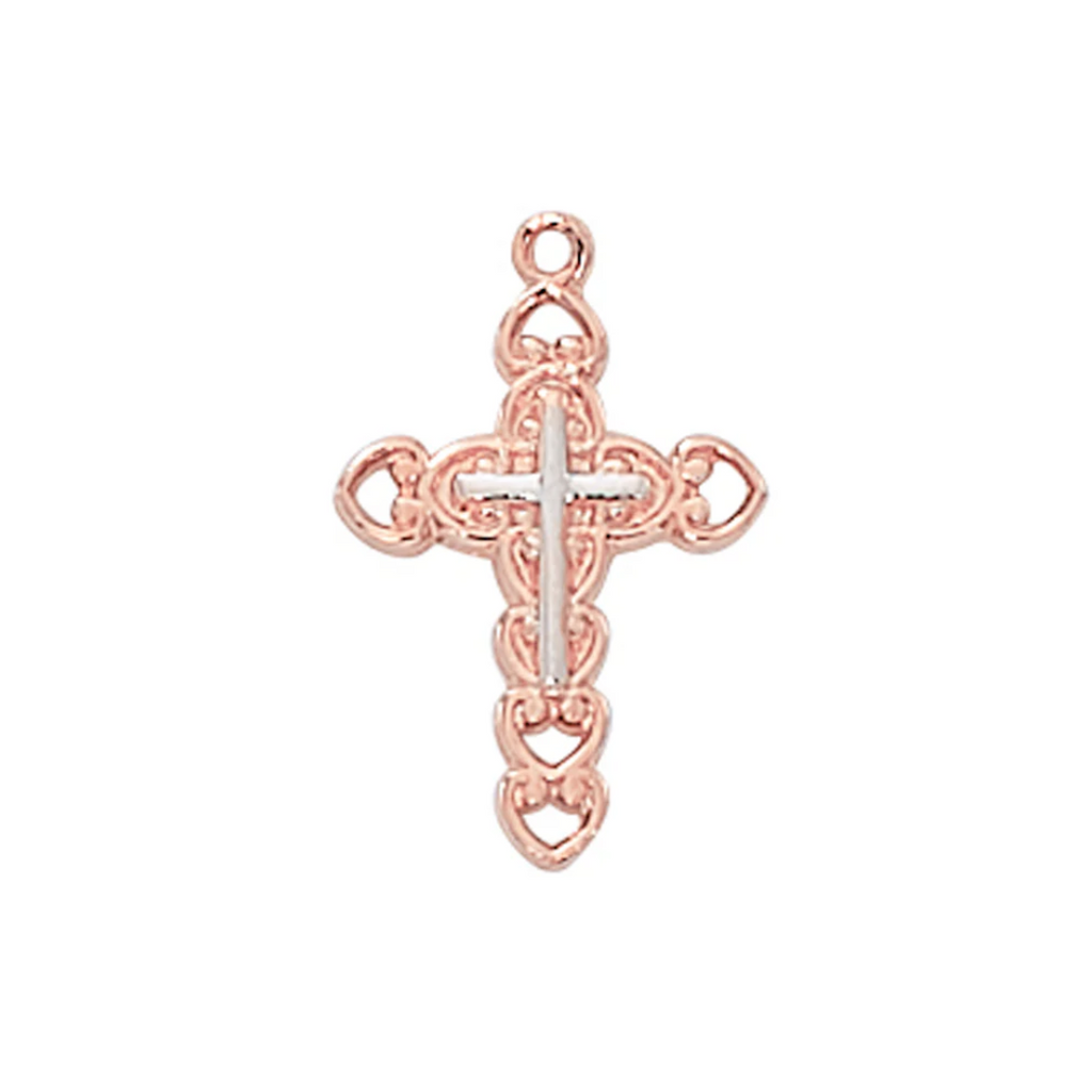 Cross - Rose Gold Plated Pendant on 16" Chain