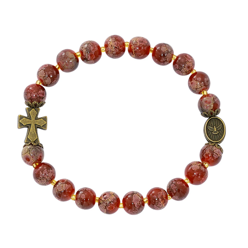 Bracelet - 8mm Red Holy Spirit Stretch Bracelet Carded