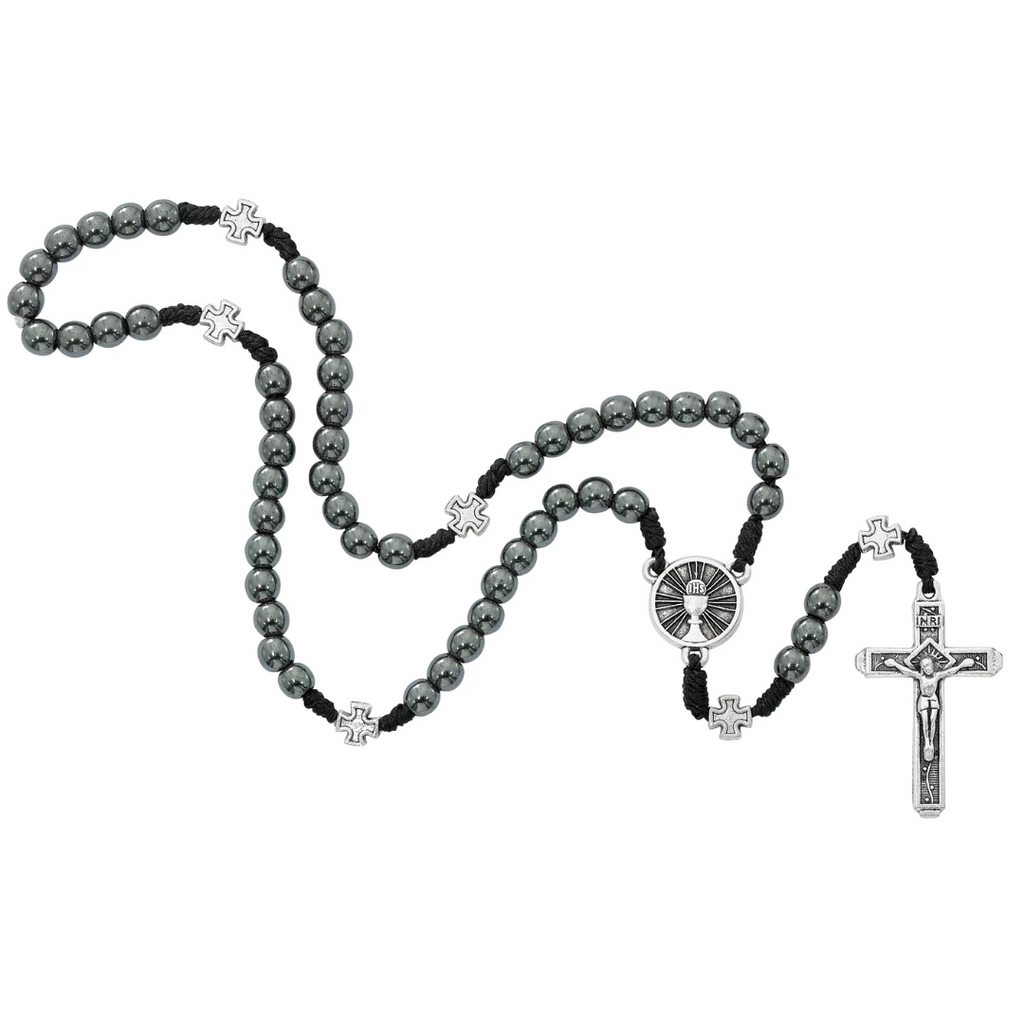 Rosary - 6mm Hematite Communion Rosary