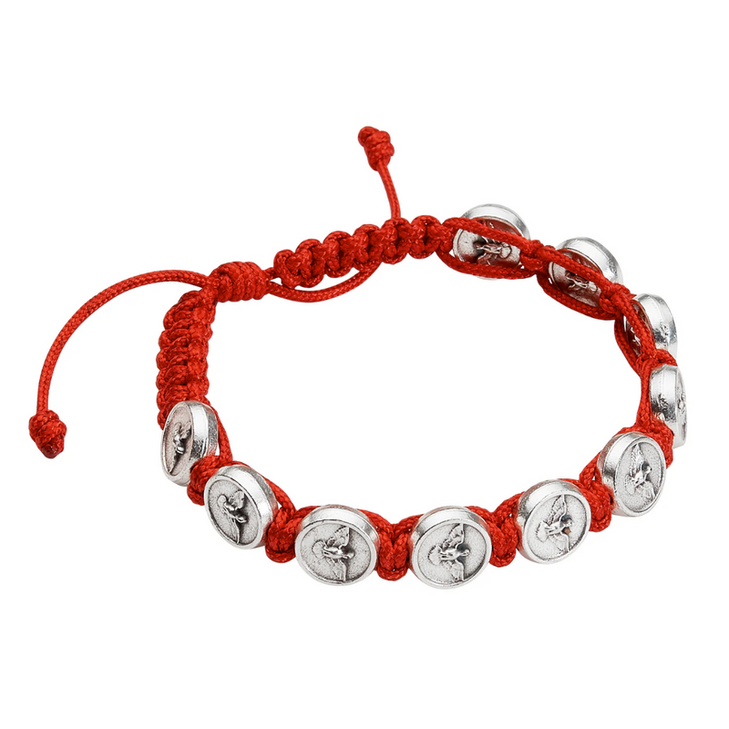 Bracelet - Red Corded Adjustable Holy Spirit Bracelet Carded