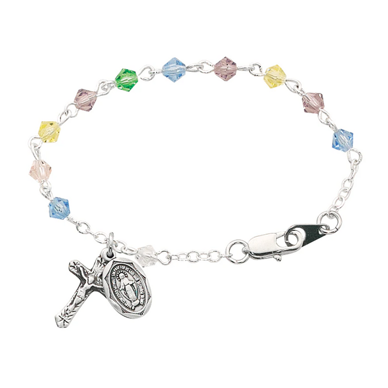 Bracelet - 5 12in Multi Crystal Baby Bracelet