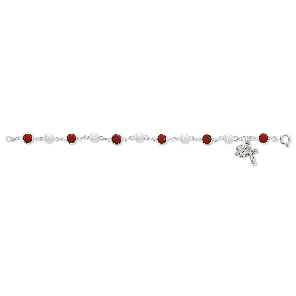 Bracelet - 7.5in Red Crystal Dove Bracelet Box