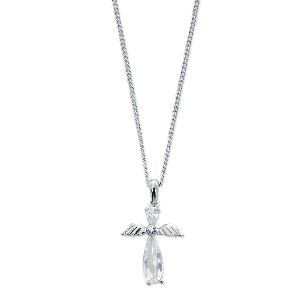 Necklace - Crystal cubic zirconia Angel, 16in Chain, Box