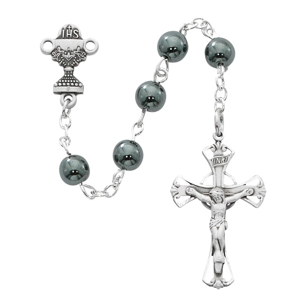 Rosary - Hematite Communion Rosary Box