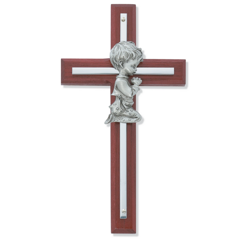 Cross - 6in Cherry Stained Boy's Cross