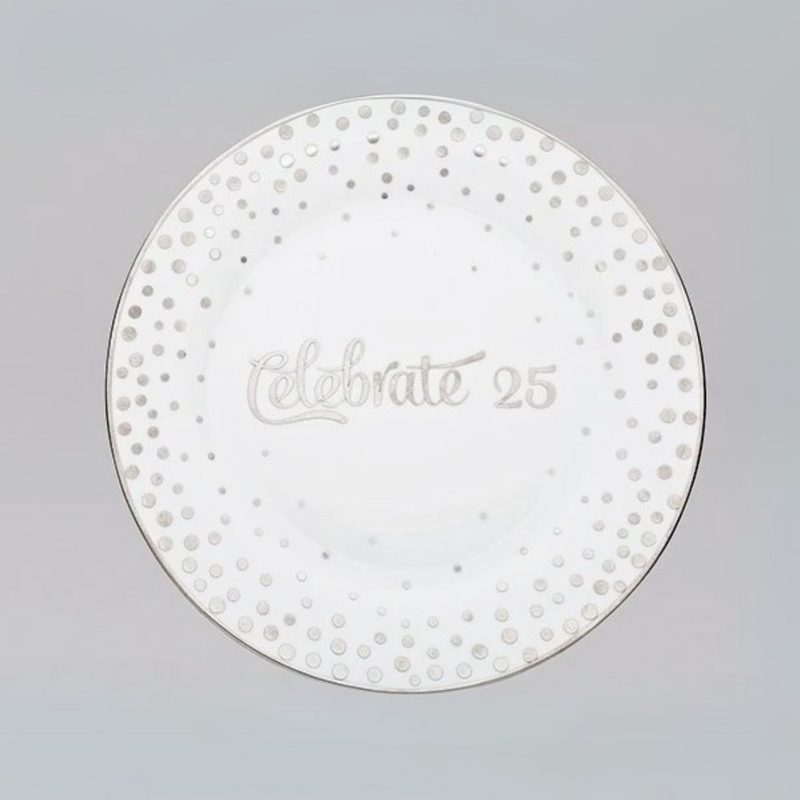 Celebrate 25 Plate 9.75"D