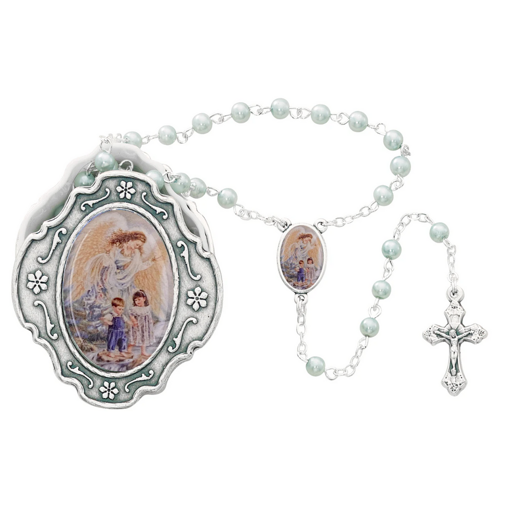 Rosary - Guardian Angel Box and Blue Rosary