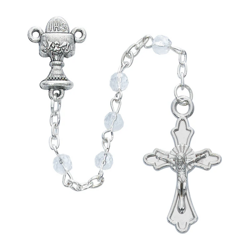 Rosary - Crystal Communion Rosary with Cross Box