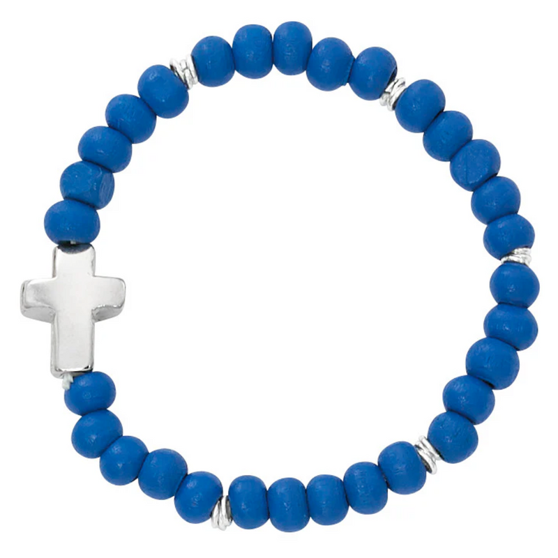 Bracelet - 5.5" Blue Wood Stretch Bracelet