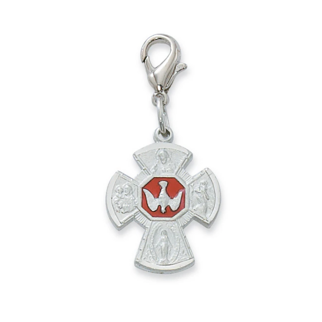Medal - Red 4-way Clip on Medal Carded