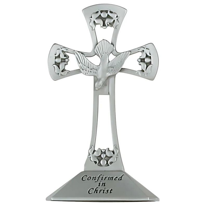 Cross 4in Standing Pewter Confirmation Cross Box