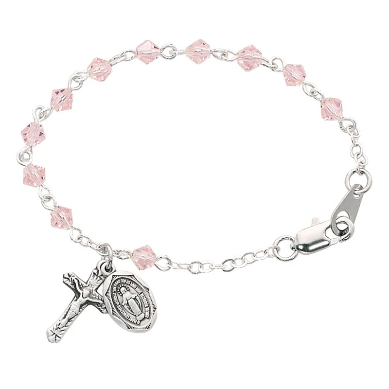 Bracelet - 5 12in Pink Crystal Baby Bracelet