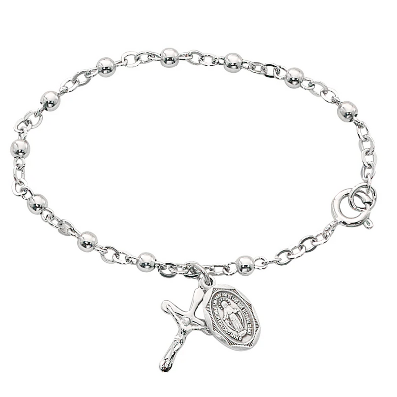 Bracelet - 5 12 in Sterling Baby Rosary Bracelet Boxed
