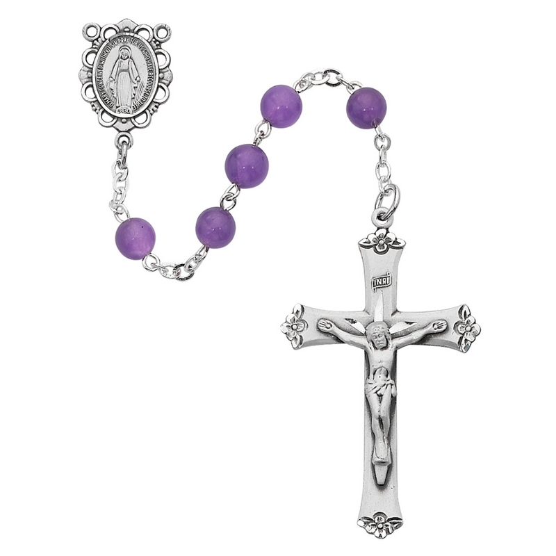 Rosary - Genuine Amethyst Rosary Boxed