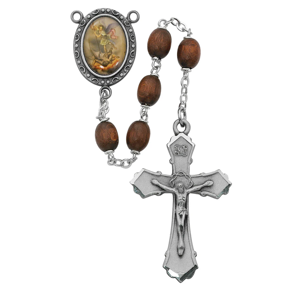 Michael Rosary - Brown St. Michael Rosary Boxed