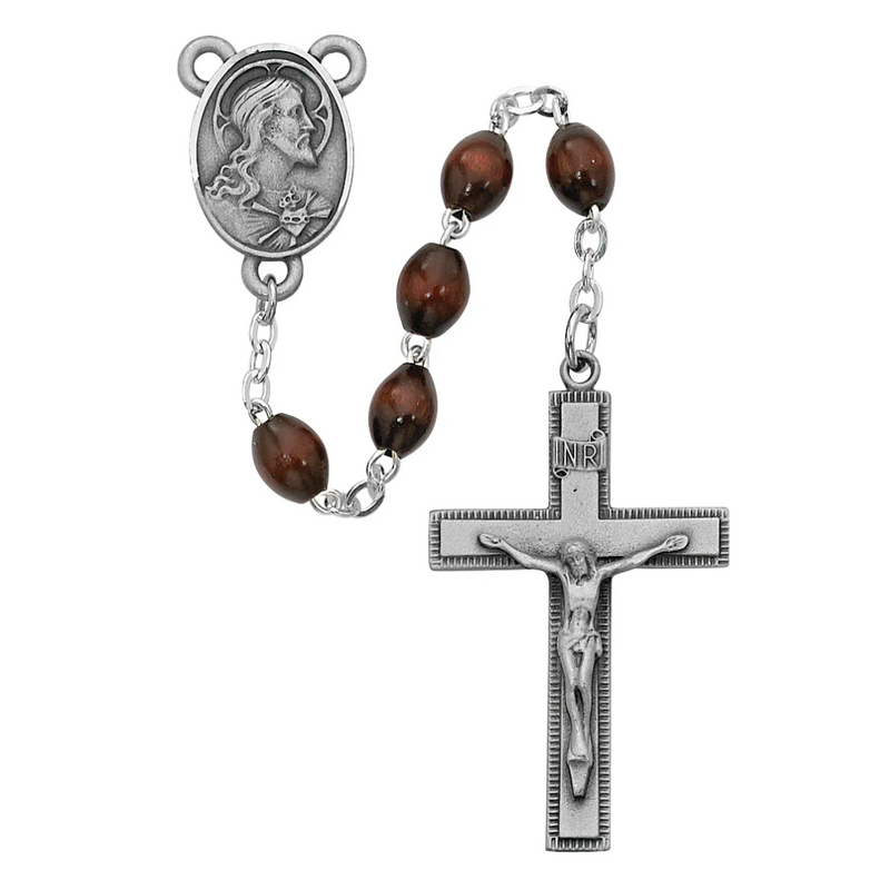 Rosary - Brown Wood Rosary Boxed