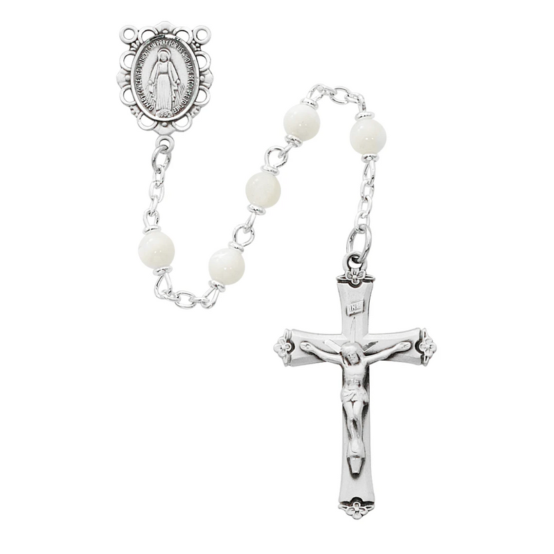 Rosary - Genuine Mother of Pearl Rosary Boxed