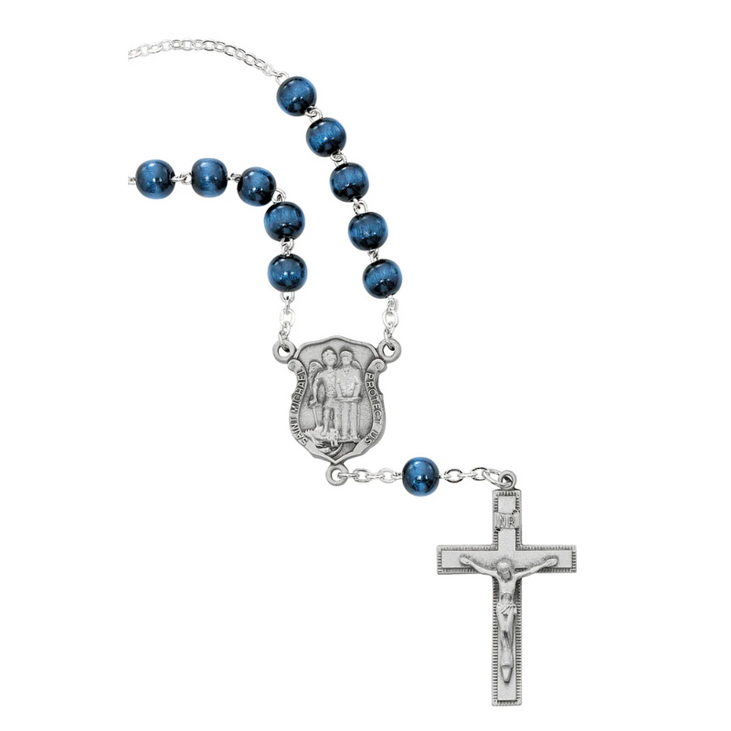 Auto Rosary - St. Michael the Archangel Blue Car Rosary