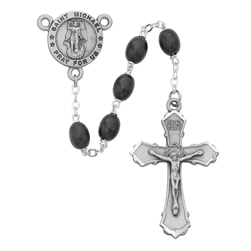 Michael Rosary - Black Wood St Michael Rosary Boxed