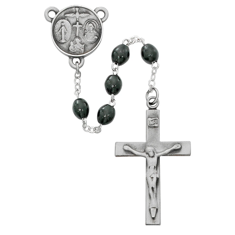 Our Father Rosary - Black Wood Boxed