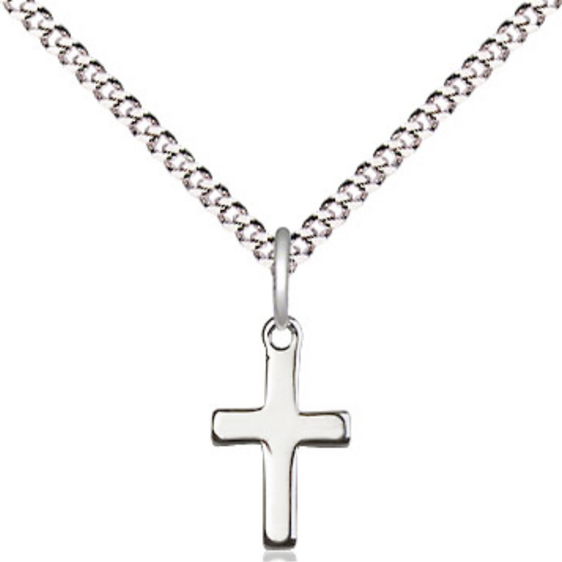 Sterling Silver Cross Necklace 18"