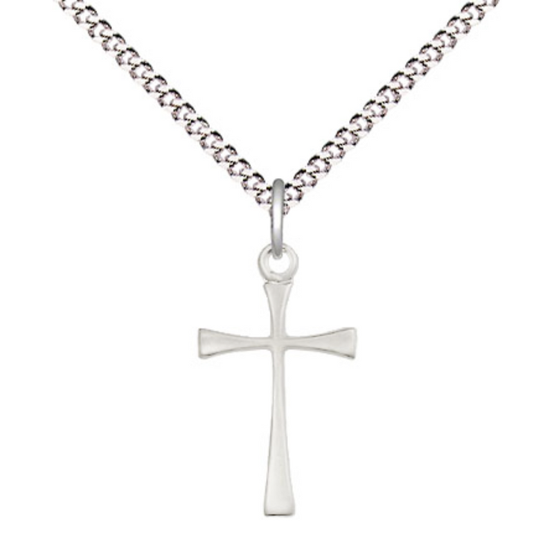 Sterling Silver Maltese Cross Necklace 18"