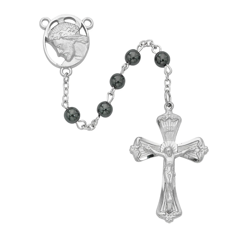 Ecce Homo Rosary - Hematite Boxed