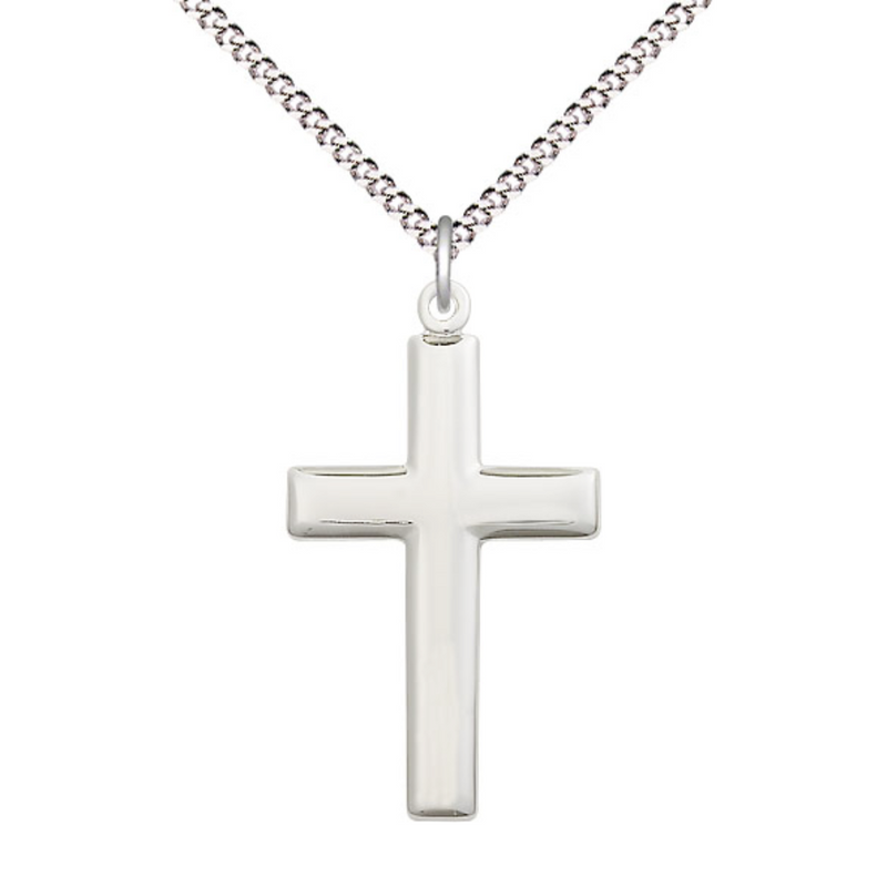 Sterling Silver Crucifix Necklace 18"